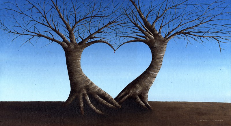 MARLENE LLANES Surrealist Print Trees Heart Nature Landscape Fantasy Heart Love