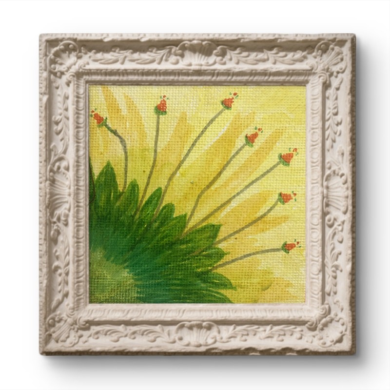 BLESSED#183 2×2 Original Art Modern Minimal Floral Emotion Poet Abstract Nature