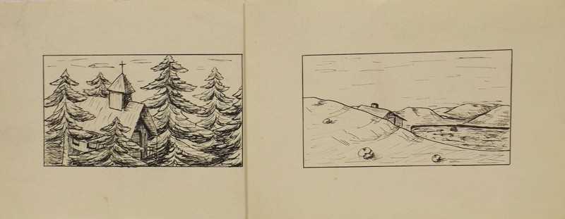 " 3 Different Landscape Views " Ink Mktn.. Unsigned - Embossing Stamp gallery