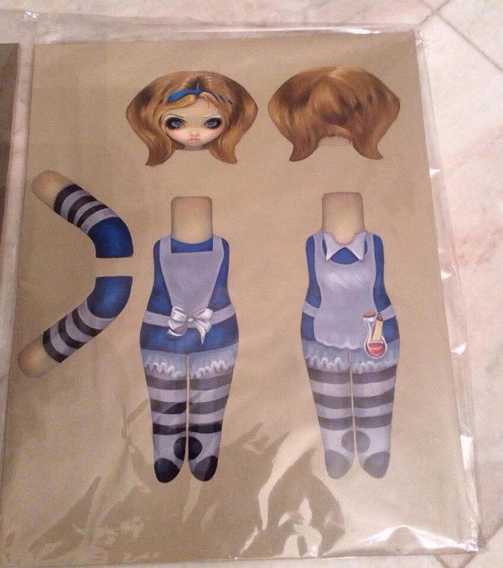 Jasmine Becket-Griffith, Alice & Cheshire Cat Cloth Dolls + 2 ORIGINAL Paintings gallery