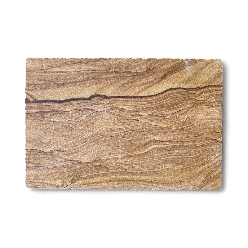 Natural Extraordinary Sandstone Slab, Desert Dunes, Double-sided, Wood Pattern gallery