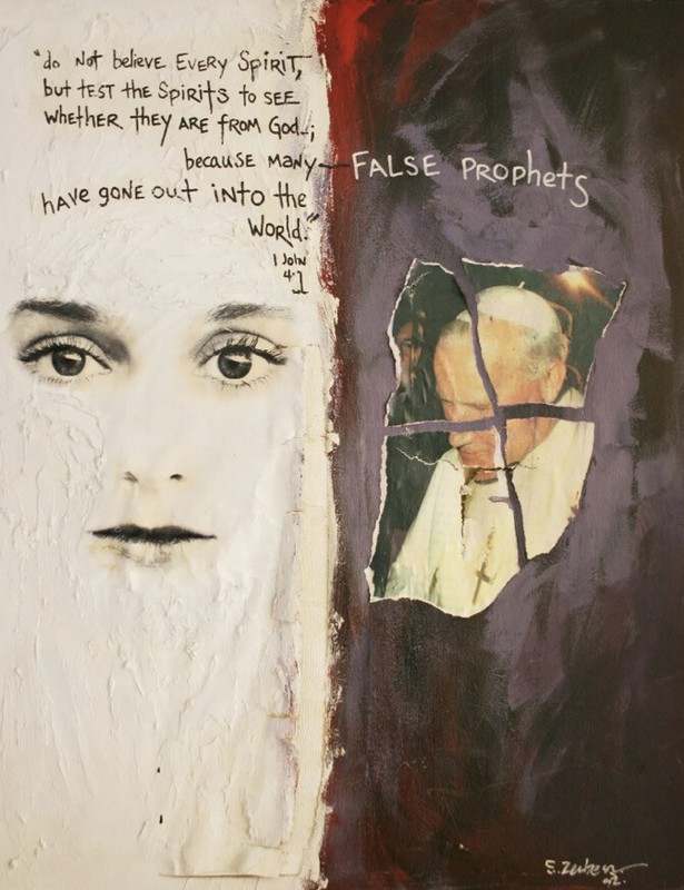 Sinead O’Conner Pope Political Art Vtg. 1992 Original Painting Mix Media