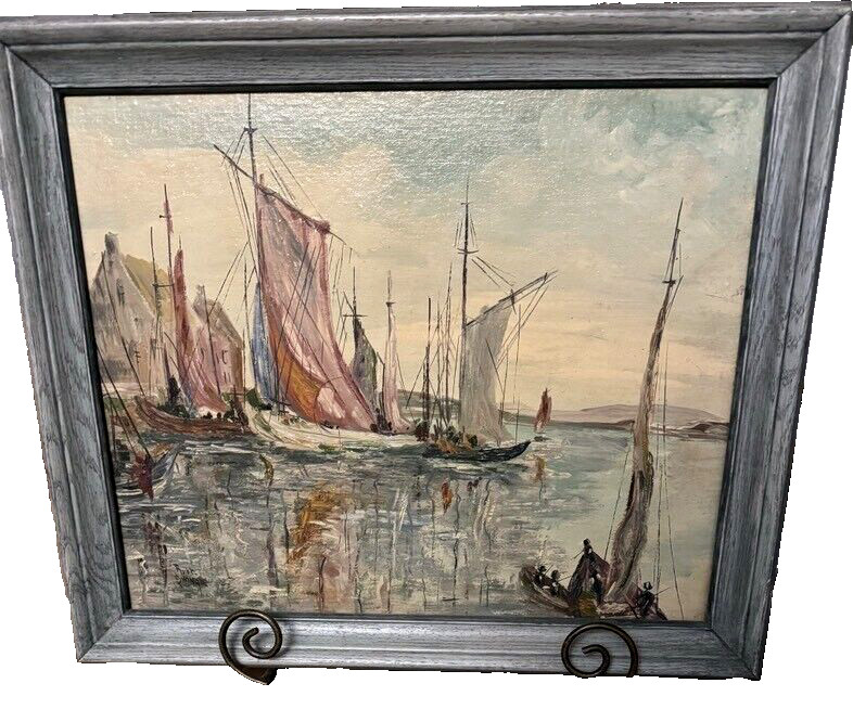 VTG SEASCAPE Oil Painting by R.Swingle ,Maine Coast, «Salty Atmosphere», 1951y