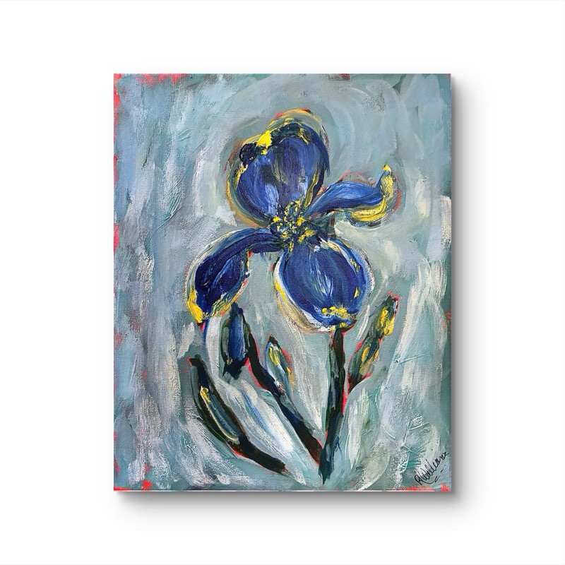 Flower Original Signed 11×14 Impressionism Wall Art Painting Unframed Canvas