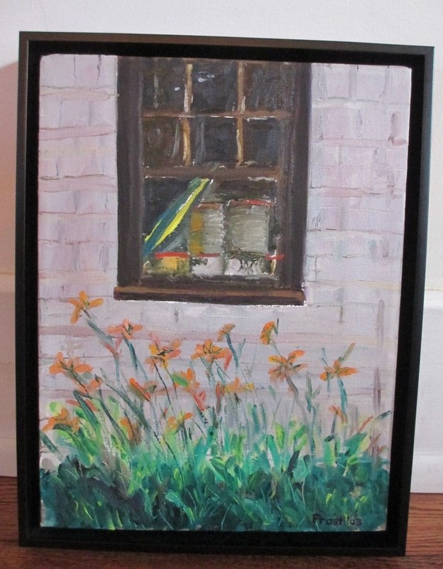 Edward H. Frost Original Signed, Titled Oil/Linen Landscape 2003 «Boat House»