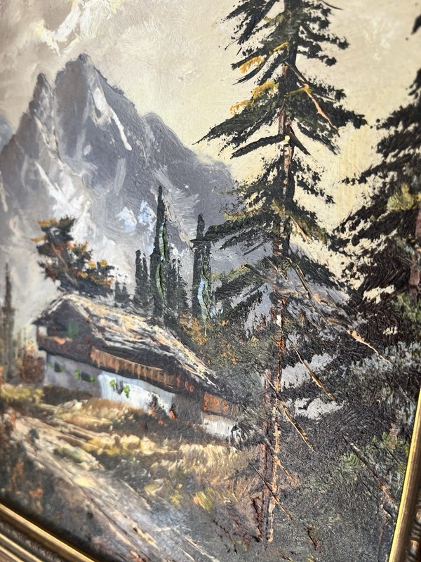 Oil painting Alexander Koch, mountain farm, inventory number 18/24 L. 468/60. gallery