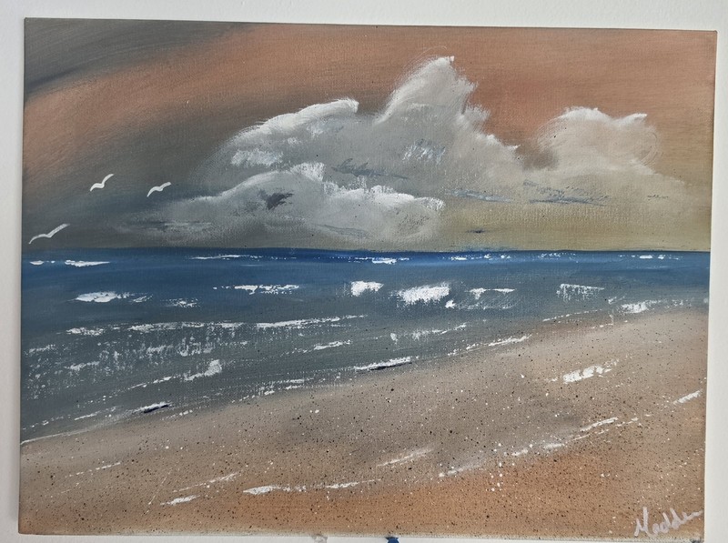 artbymadden realism seascape beach ocean canvas painting signed unframed