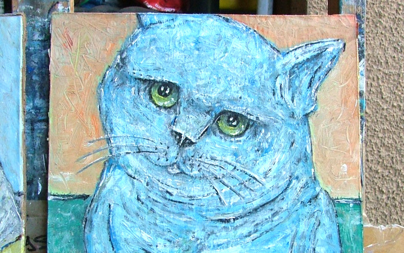FEED ME NOW, look original 8x10 NEW card panel oil painting by Crowell gallery