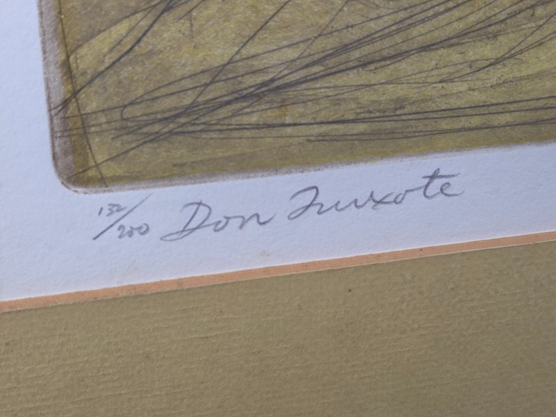 Irving Amen Don Quixote, Etching signed numbered 132/200 Framed 26x20 COA! gallery