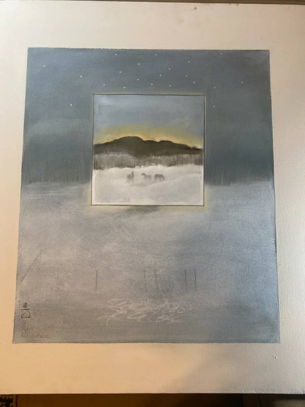 Carole Uehara (20th Century) «Indian Head» Oil Painting – Signed And Framed