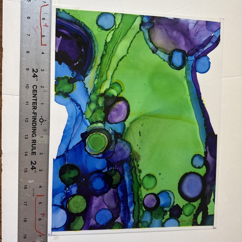 Beautiful , Unique , Original Hand Made -Alcohol Ink Painting on Plastic Resin gallery