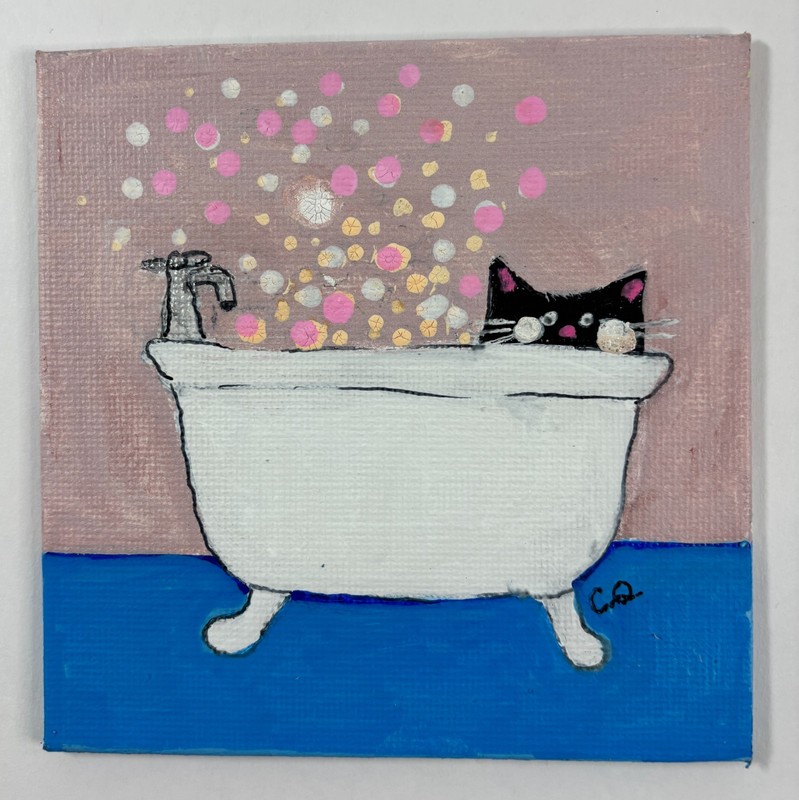 Original Acrylic Painting on Canvas Panel -with Easel gallery