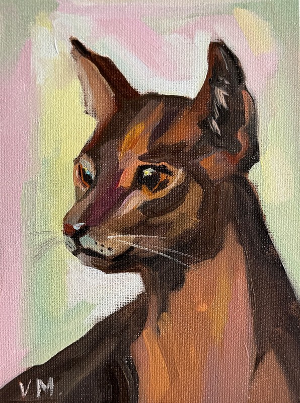 Original Cat Oil Painting Animal Pet fine Art Canvas Wildlife Decor gallery