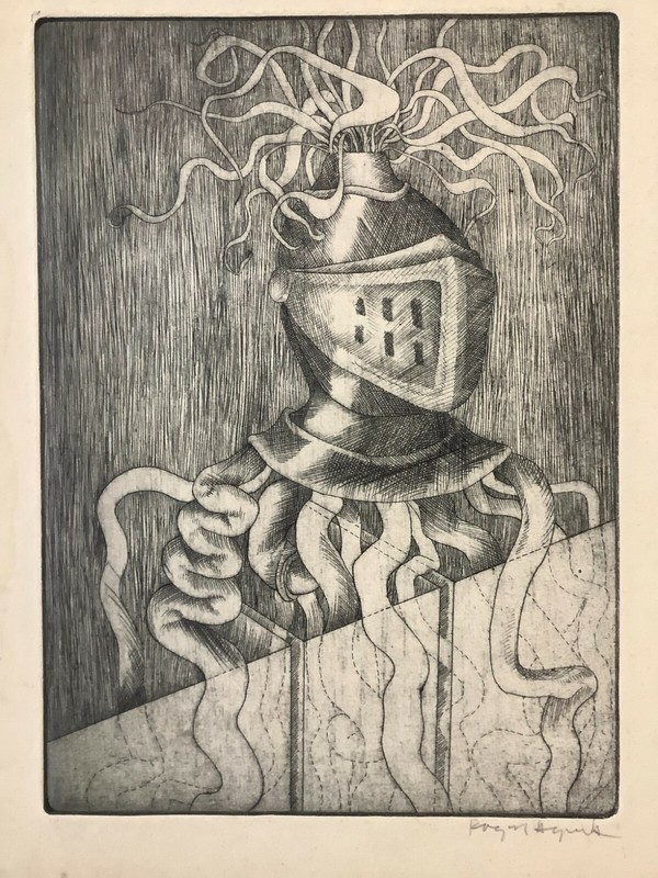 Roger Aguilar. Chalcography. Untitled, circa 1980. Original signed.