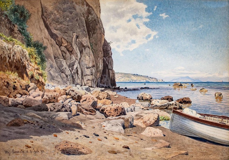 Hermann Krüger Sorrento Italy Düsseldorf painting box Romantic sign watercolor 1890 gallery