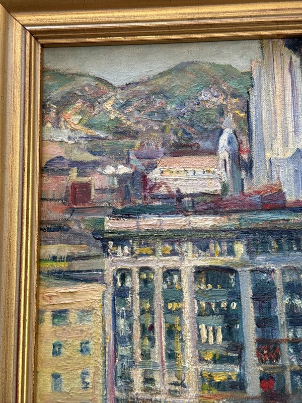 ANTIQUE CALIFORNIA PAINTING BERTHA WALKER GLASS SAN FRANCISCO WPA REGIONALISM gallery
