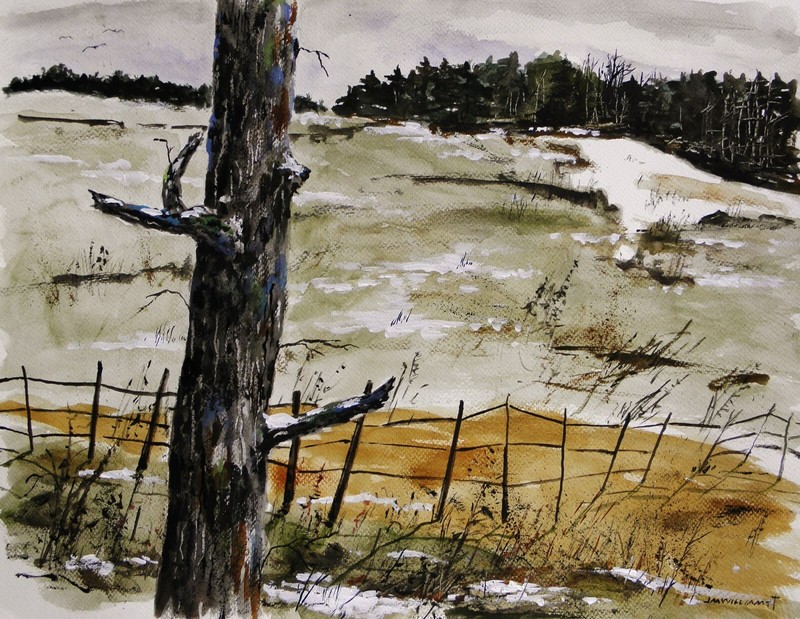 ORIGINAL Farm Landscape WATERCOLOR Painting JMW art John Williams Impressionism