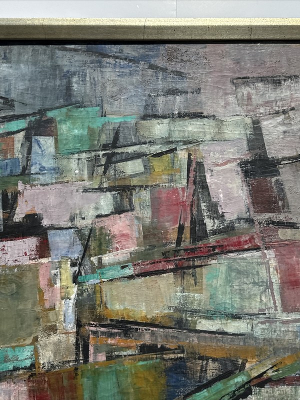 MID CENTURY ABSTRACT PAINTING CUBISM FRENCH PIERRE MANTRA LISTED EXPRESSIONISM gallery