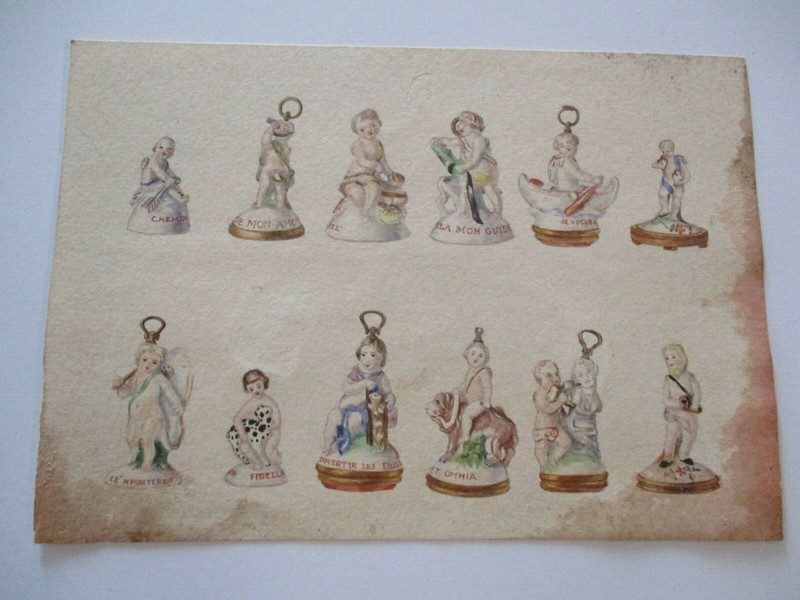 ETHEL ROSE PAINTING ANTIQUE ART DECO FIGURINE ILLUSTRATION STATUES CHERUB ANGEL