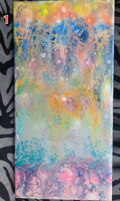 7×14″ Acrylic Painting with resin overlay. Blacklight. OOAK. Signed.