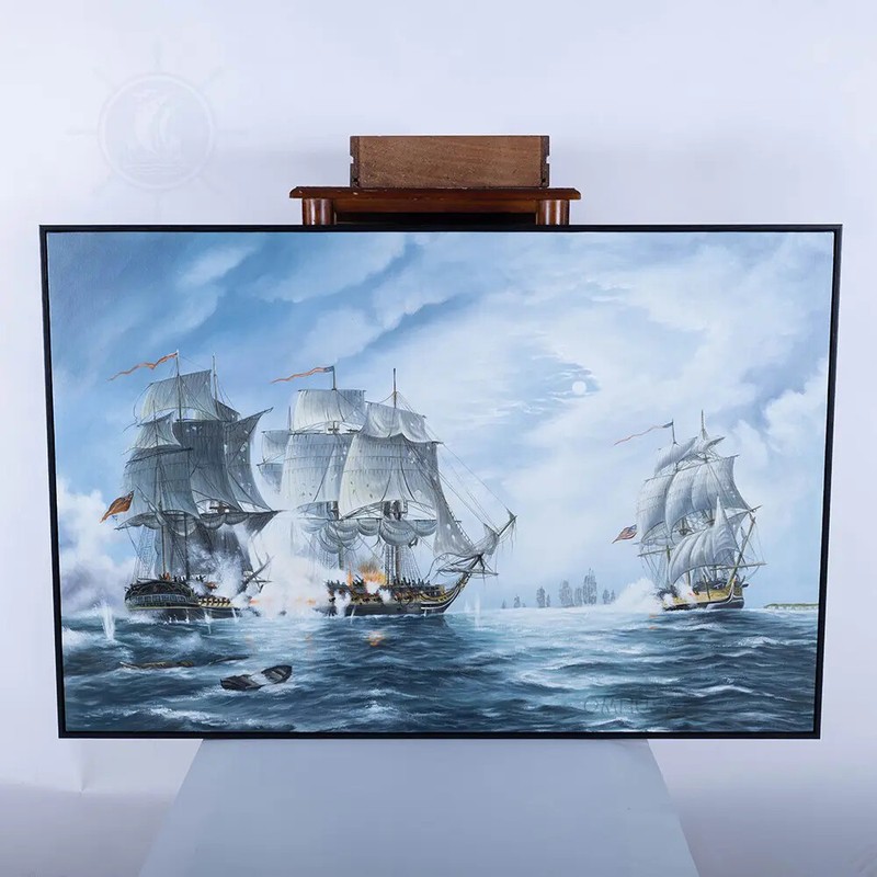 Battle of Flamborough Head Canvas – Hand-Painted 1779 Naval War Art Replica