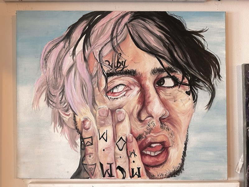 Original Contemporary Portrait Painting Urban Street Art Emo Rap Tribute 24×30