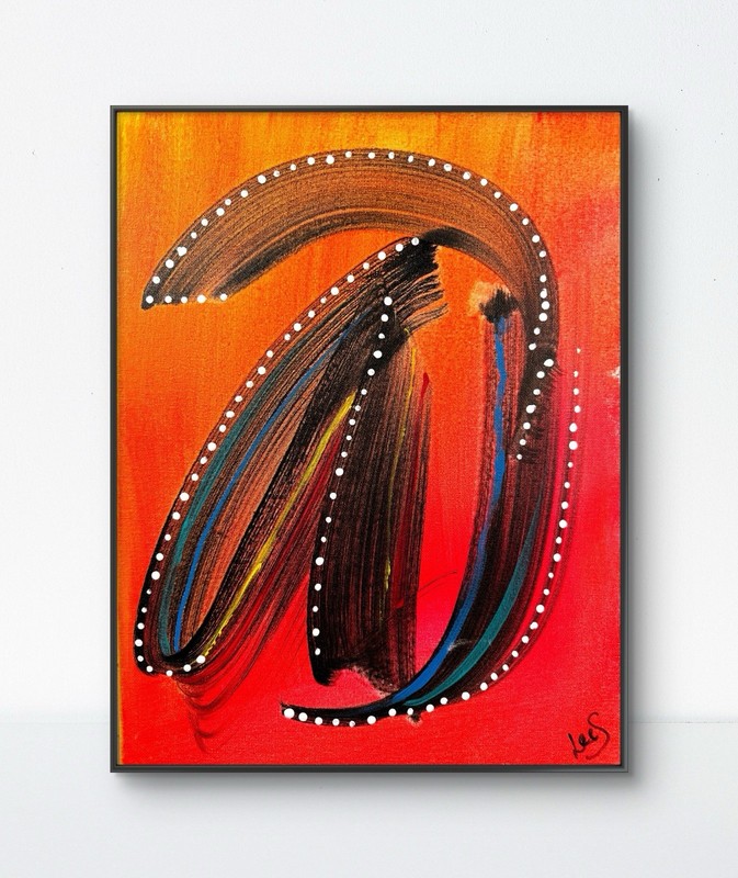 Original Art 12x16 Abstract Canvas Expressionism Red Orange Fine Art 4