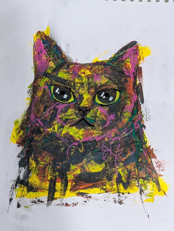 Acrylic painting in heavy weight paper, mixed media 11×14, Original 1 of 1
