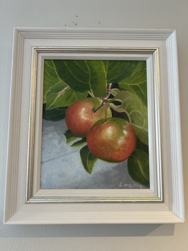 ‘Two of a Kind’ 14.5 x 18.5 x 1.25 Painting of Apples On Canvas by Irish Artist