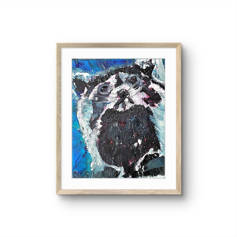 Raccoon Unique Abstract Expressionism Wall Art 11x14 Canvas gallery