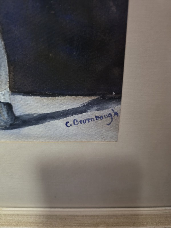 "THE LITTLE SOLDIER" Water Color by Catharine W. Brumbaugh Signed gallery