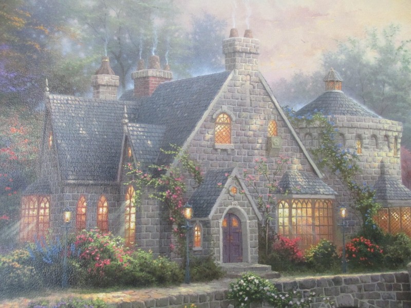 Thomas Kinkade on Canvas - Lamplight Manor - Signed & Numbered 3883 of 4950 gallery