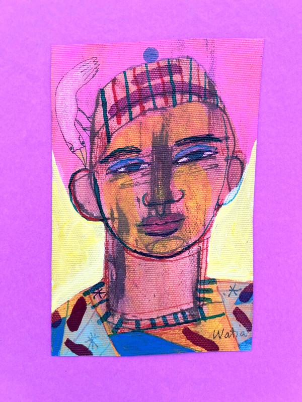 Tarmo Watia Original Acrylic Painting Rich Bold Colors – Small – 6 1/4″ x 4 1/4″