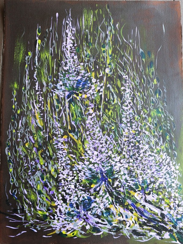 Botanical Gouache Painting – Artist Unknown – 23 in. x 30.5 in.