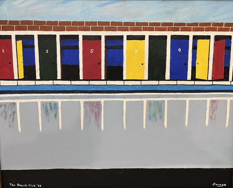 The Beach Club-Original painting, Award Winning Cape Cod artist,16×20”