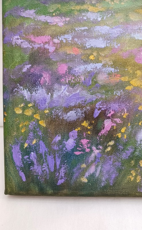 Wild Flowers ORIGINAL Oil Painting Landscape Colorful Sunset Artwork 10" x 10" gallery