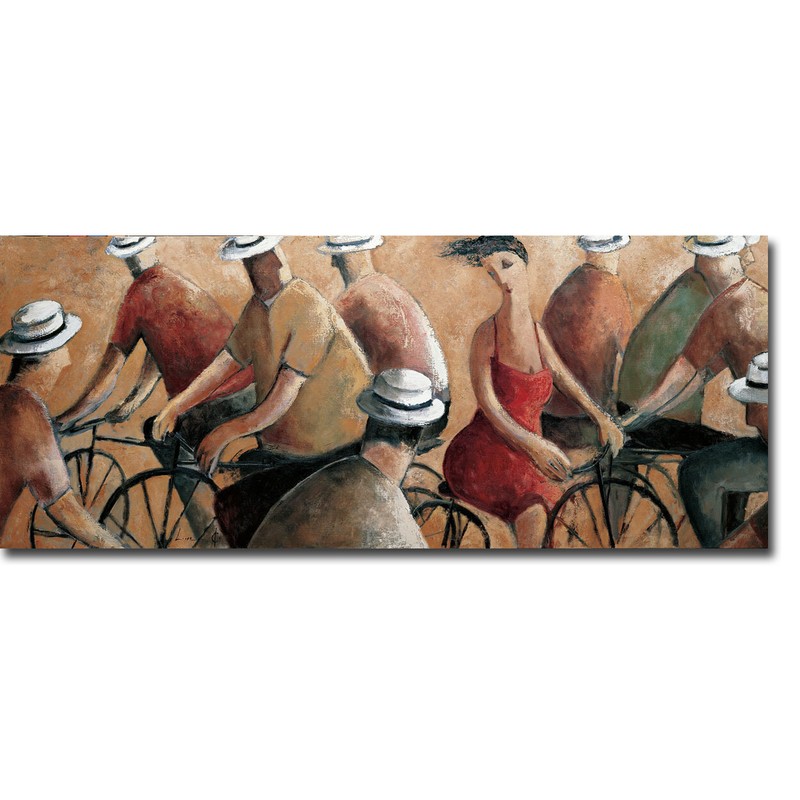 Ciclistas by Didier Lourenco Gallery-Wrapped Canvas Giclee Art (11 in x 27 in)