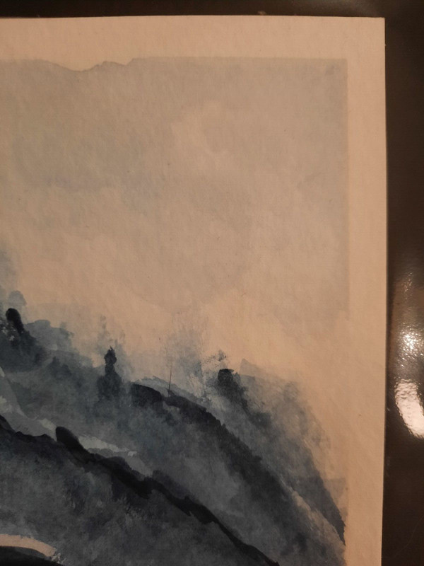 Small Watercolor Landscape Painting. "Foggy Mountains II". Paul Eres. 5.5x8.5. gallery