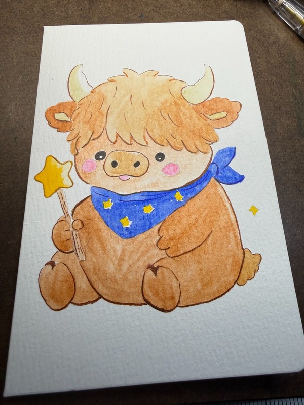 6 Original 4X6 Watercolor Cards & Envelopes Initialed Animal Magic Sweet Buddies