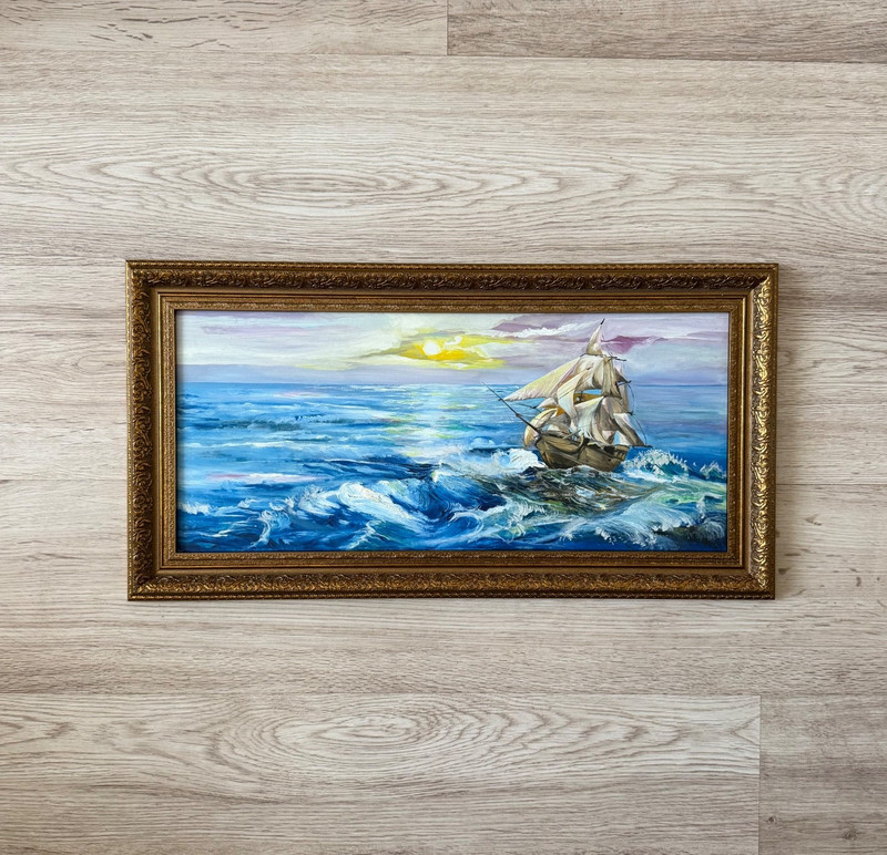 Vintage oil painting framed