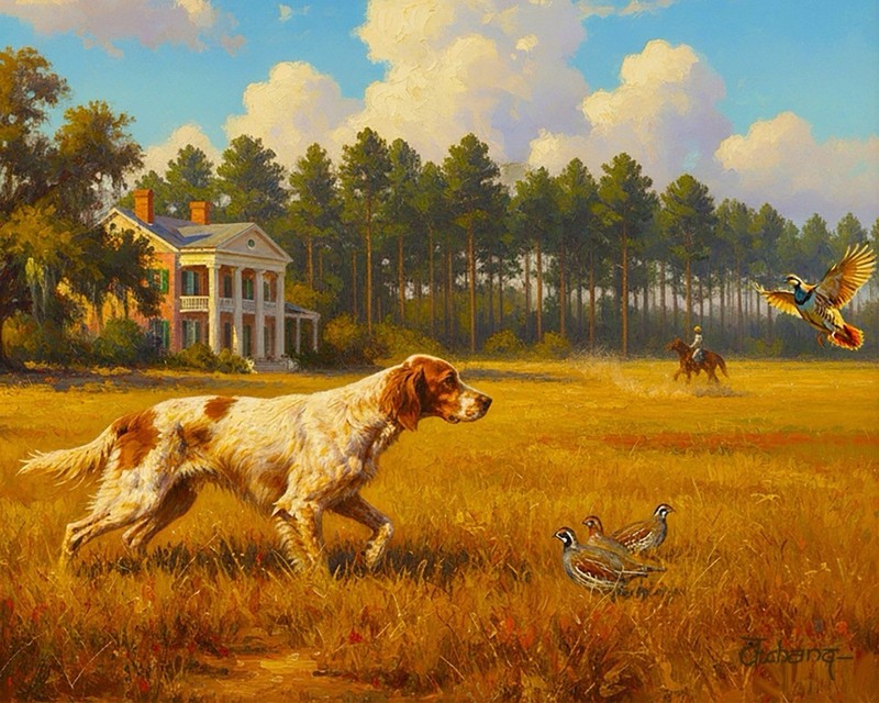 Original Oil Painting 20×16 InSouthern Game Dog Sporting Art Hand Painted Signed