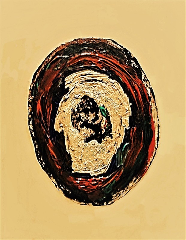 PAINTING; 'PORTRAITS OF ABSTRACTS - BI',ACRYLIC,METALLIC GOLD,2 CANVAS,FREESHIP! gallery