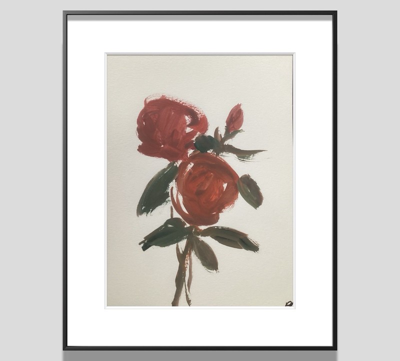 PDQ Artist Original Paintings Roses Flowers Abstract Realist Acrylic 9×12 Paper