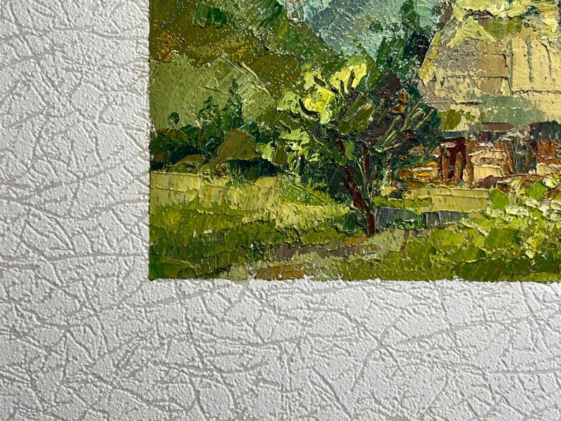 Oil painting An old house Ukrainian painter Paper Framed original landscape gallery