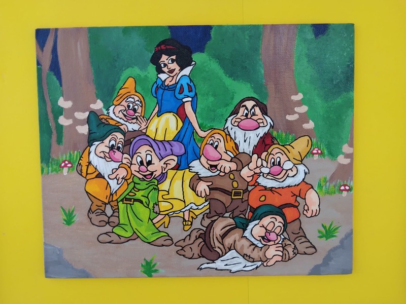 Snow White The Brothers Grimm 1812 8x10 Flat Canvas Painting gallery
