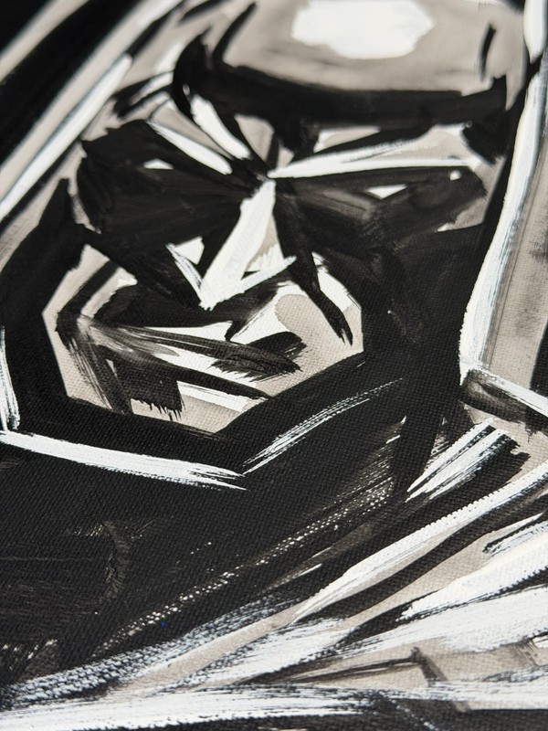 Unique Dark Knight Batman Portrait - 20x16" Acrylic Painting On Stretched Canvas gallery