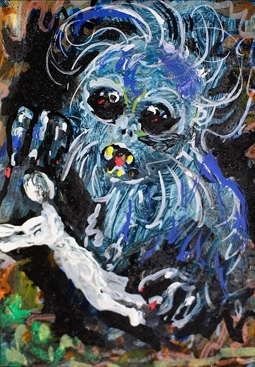 ACEO Original Painting Child NIGHTMARES Subconscious Dream Fear Soul Sleep ART