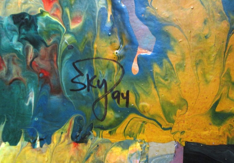 Unframed Original Sky Jones / Michael Whipple Acrylic Abstract Artwork W/ COA gallery