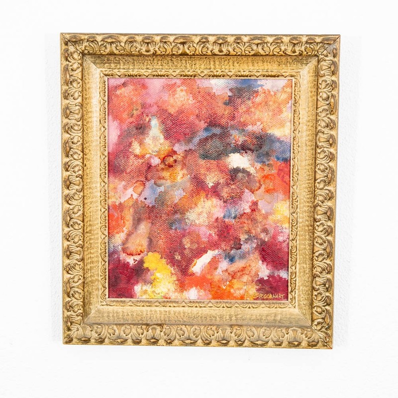 Mid Century Modern Painting Original Art Abstract Expressionism Floral Flowers