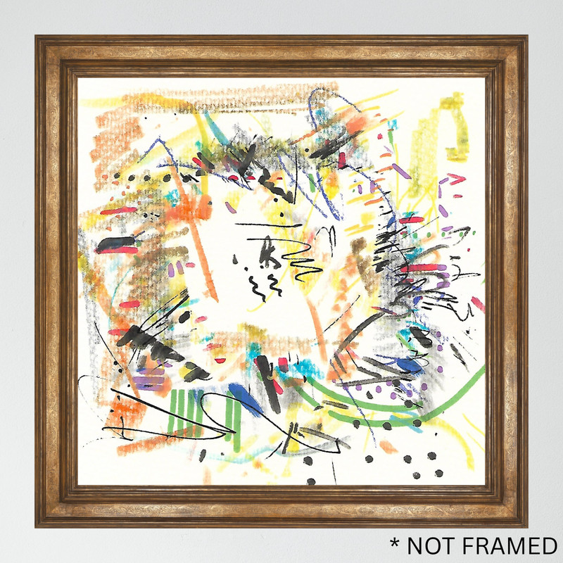 ORIGINAL ART PAINTING 6X6 ABSTRACT «Confetti 55» REASOR OOAK HAND MADE COA